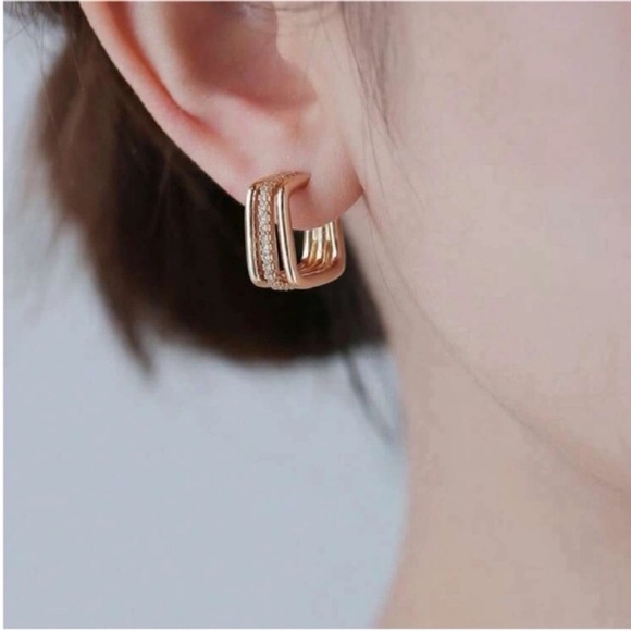 NWOT Valley 14K Gold Plated Earrings - Picture 2 of 2